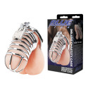Металлическая клетка с замком для сексуальных пыток члена Deluxe Chastity Cage