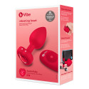 Анальный алый плаг с кристаллом-сердцем VIBRATING HEART SHAPE JEWEL PLUG M/L