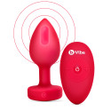 Анальный алый плаг с кристаллом-сердцем VIBRATING HEART SHAPE JEWEL PLUG M/L