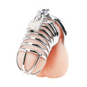 Металлическая клетка с замком для сексуальных пыток члена Deluxe Chastity Cage