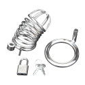 Металлическая клетка с замком для сексуальных пыток члена Deluxe Chastity Cage