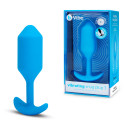 Профессиональная пробка для ношения с вибрацией голубая B-Vibe Vibrating Snug Plug 3