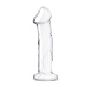 Фаллоимитатор 6 in с рельефом и крупной головкой Glass Dildo With Veins & Flat Base