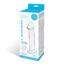 Фаллоимитатор 6 in с рельефом и крупной головкой Glass Dildo With Veins & Flat Base