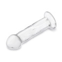 Фаллоимитатор 6 in с рельефом и крупной головкой Glass Dildo With Veins & Flat Base