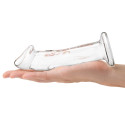 Фаллоимитатор 6 in с рельефом и крупной головкой Glass Dildo With Veins & Flat Base