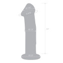 Фаллоимитатор 6 in с рельефом и крупной головкой Glass Dildo With Veins & Flat Base