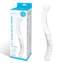 Изящный фаллоимитатор с рельефом 11 in Glass Pelvic Wand Double Ended