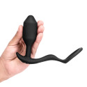 Вибрирующий плаг с кольцом для эрекции Vibrating Snug & Tug размер M