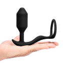 Вибрирующий плаг с кольцом для эрекции Vibrating Snug & Tug размер M